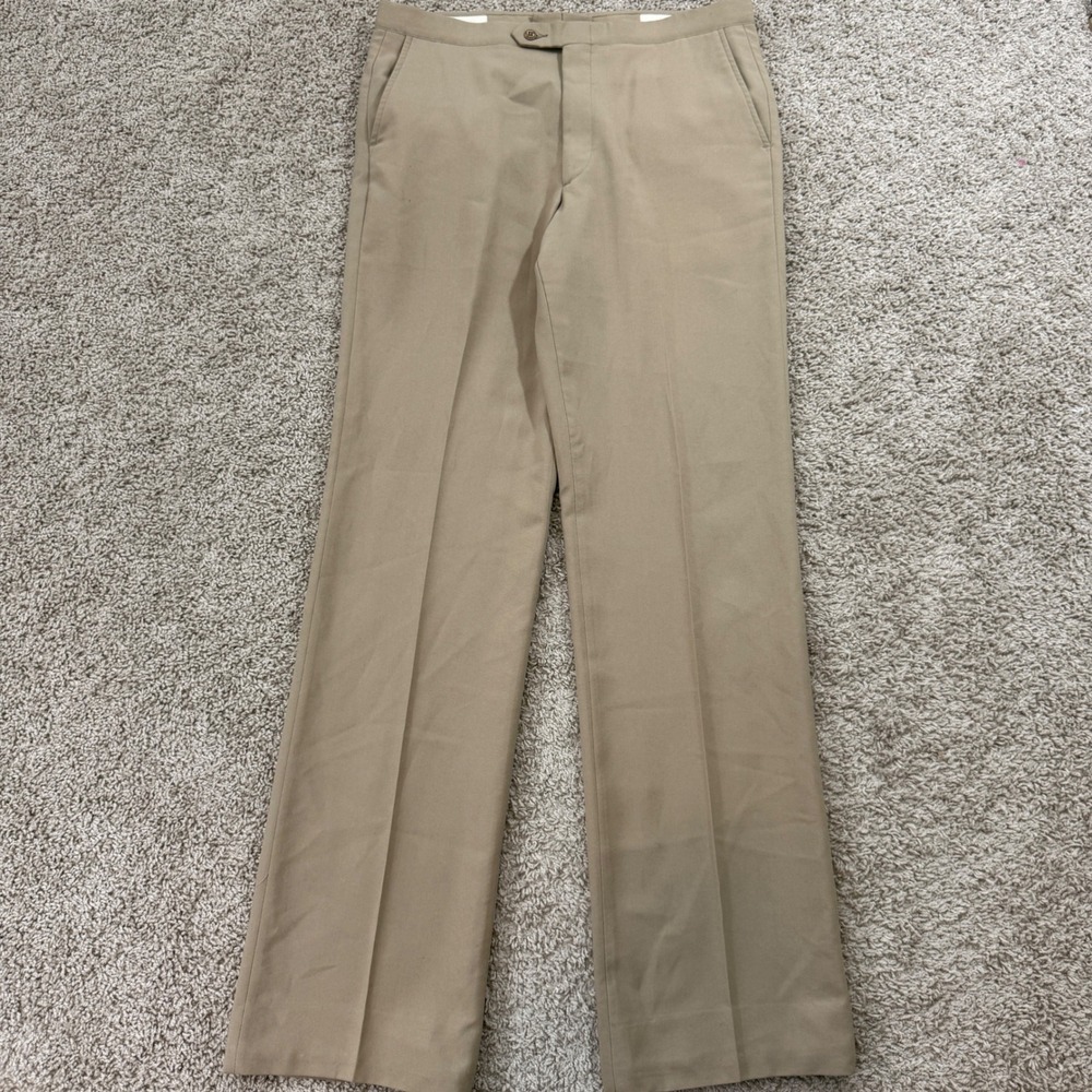 Sansabelt Jaymar Ruby Trousers Mens 34x34 Tan Vintage Beltless Slacks Good